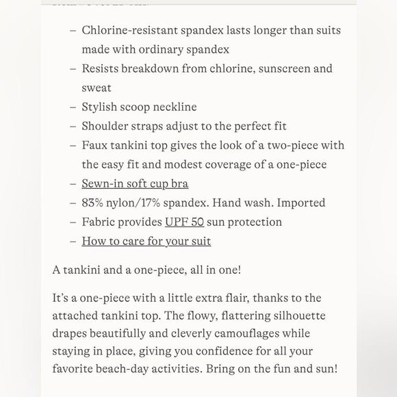 Land's End One Piece  Swimsuit Fauxkini scoop neck blackberry tile Geo print 8 - Picture 6 of 6